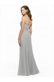 Magasins de Argent Trapèze Bretelles spaghetti Mousseline Longue Robes demoiselle d'honneur