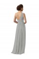 Magasins de Argent Trapèze Mousseline Longue Robes demoiselle d'honneur