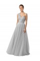 Magasins de Argent Trapèze Tulle Longue Robes demoiselle d'honneur