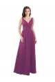 Magasins de Baie sauvage Trapèze Col V Mousseline Longue Robes demoiselle d'honneur