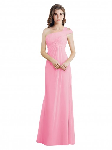 Magasins de Barely Rose Trapèze Mousseline Longue Robes demoiselle d'honneur