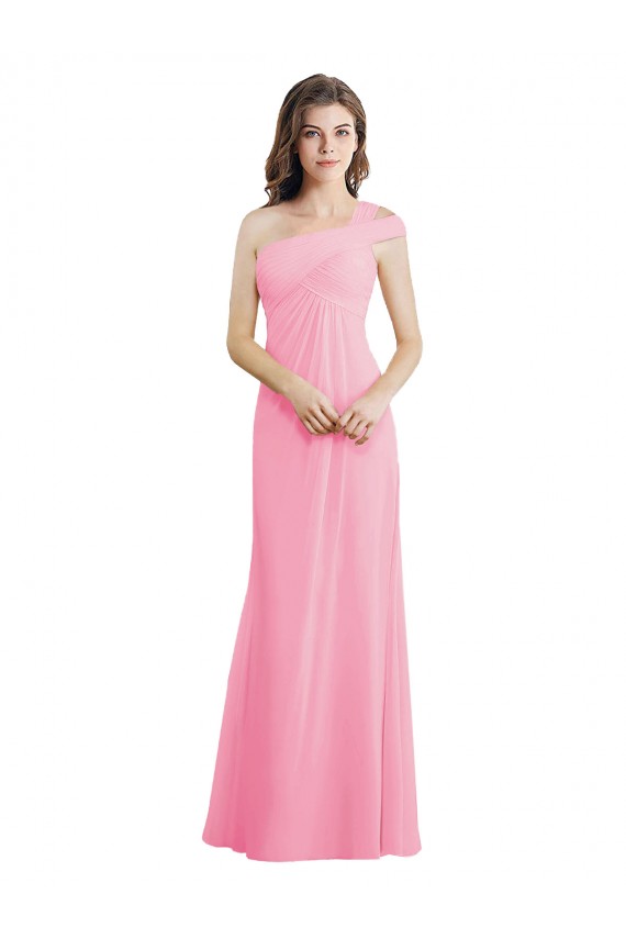 Magasins de Barely Rose Trapèze Mousseline Longue Robes demoiselle d'honneur