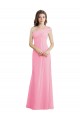 Magasins de Barely Rose Trapèze Mousseline Longue Robes demoiselle d'honneur
