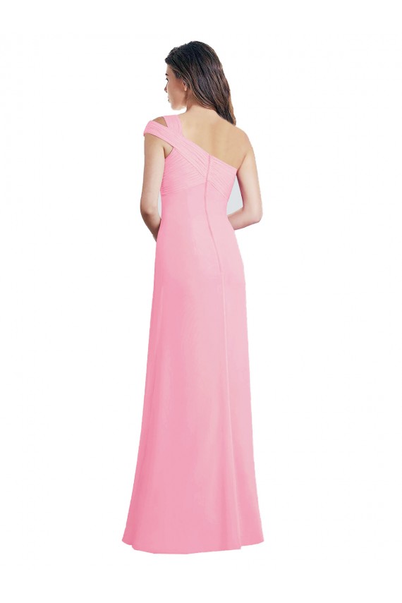 Magasins de Barely Rose Trapèze Mousseline Longue Robes demoiselle d'honneur