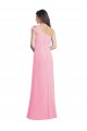 Magasins de Barely Rose Trapèze Mousseline Longue Robes demoiselle d'honneur