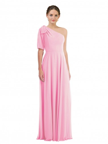 Magasins de Barely Rose Trompette Mousseline Longue Robes demoiselle d'honneur