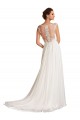 Magasins de Blanc Fourreau Col V Mousseline Dentelle Robes de mariée