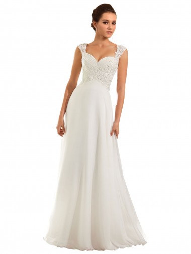 Magasins de Blanc Fourreau Mousseline Dentelle Robes de mariée