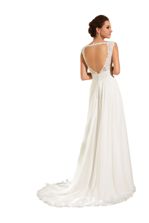 Magasins de Blanc Fourreau Mousseline Dentelle Robes de mariée