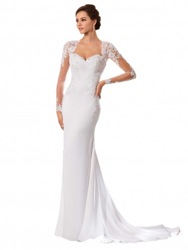 Magasins de Blanc Fourreau Mousseline Dentelle Robes de mariée