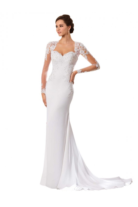 Magasins de Blanc Fourreau Mousseline Dentelle Robes de mariée
