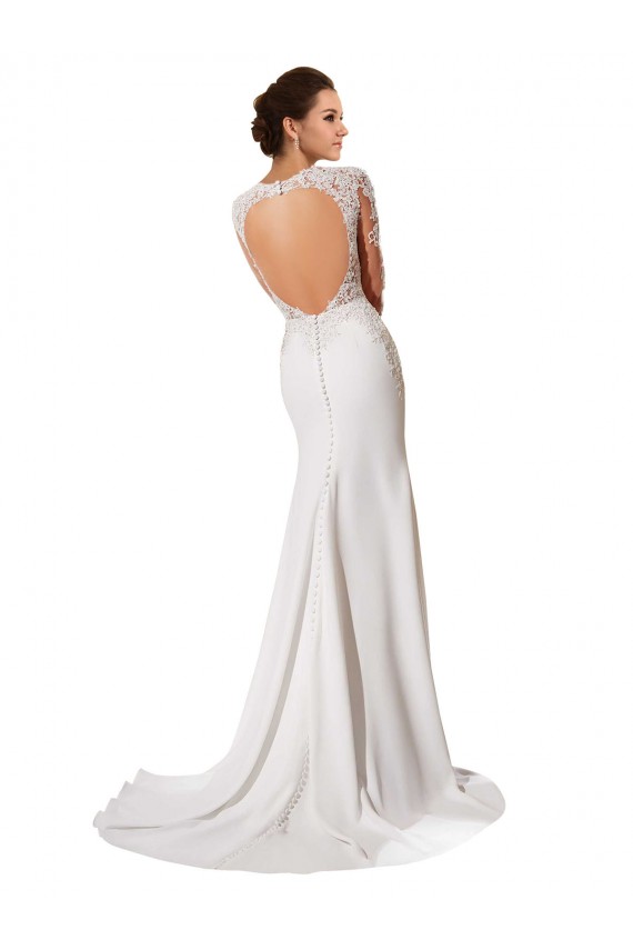 Magasins de Blanc Fourreau Mousseline Dentelle Robes de mariée