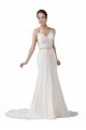 Magasins de Blanc Fourreau Mousseline Plage Robes de mariée