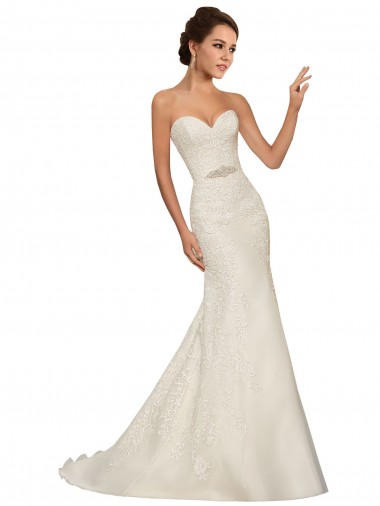 Magasins de Blanc Fourreau Tulle Dentelle Robes de mariée