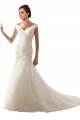 Magasins de Blanc Fourreau Épaule Dénudée Tulle Robes de mariée