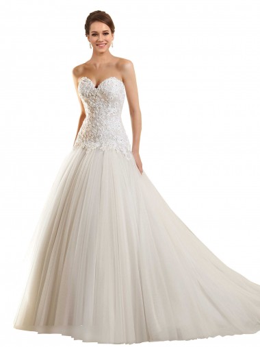 Magasins de Blanc Princesse Tulle Dentelle Robes de mariée