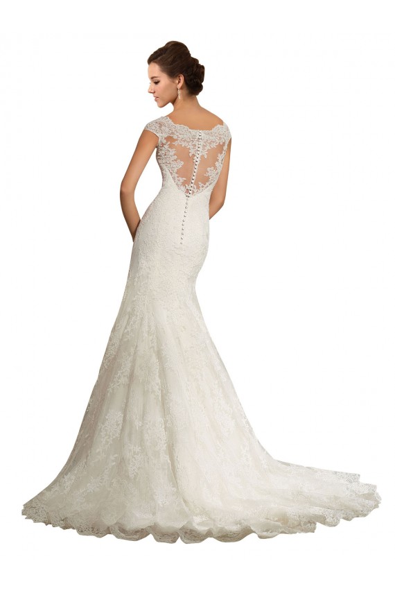 Magasins de Blanc Sirène Bateau Dentelle Robes de mariée