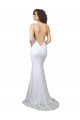 Magasins de Blanc Sirène Col Haut Balayage train Dentelle Robes de mariée