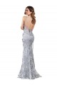 Magasins de Argent Sirène Col V Crêpe Stretch Paillette Tulle Longue Formelles Robes demoiselle d'honneur / Robes de soirée / Robes de bal