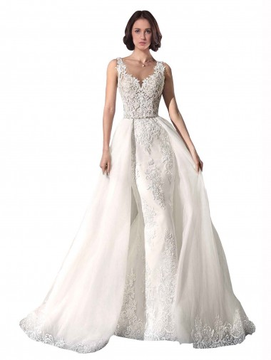 Magasins de Blanc Sirène Tulle Dentelle Robes de mariée