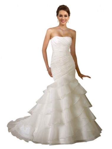 Magasins de Blanc Sirène Tulle Robes de mariée