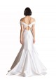 Magasins de Blanc Sirène Épaule Dénudée Satiné Plage Robes de mariée
