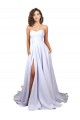 Magasins de Blanc Trapèze Crêpe Stretch Simple Plage Robes de mariée