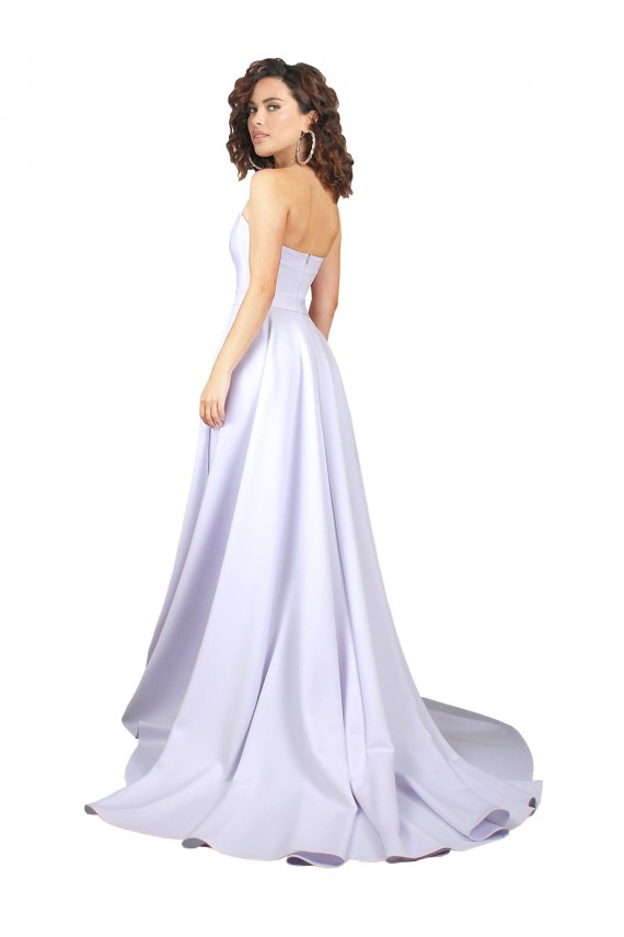 Magasins de Blanc Trapèze Crêpe Stretch Simple Plage Robes de mariée
