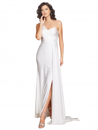 Magasins de Blanc Trapèze Satiné Soyeux Robes de mariée