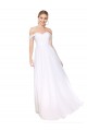 Magasins de Blanc Trapèze Épaule Dénudée Mousseline Longue Formelles Robes demoiselle d'honneur / Robes de soirée / Robes de bal