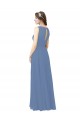 Magasins de Bleu Windsor Fourreau Illusion Mousseline Longue Robes demoiselle d'honneur