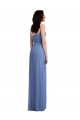 Magasins de Bleu Windsor Trapèze Bretelles spaghetti Mousseline Longue Robes demoiselle d'honneur