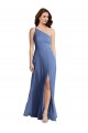 Magasins de Bleu Windsor Trapèze Mousseline Longue Formelles Robes demoiselle d'honneur / Robes de soirée