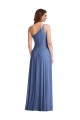 Magasins de Bleu Windsor Trapèze Mousseline Longue Formelles Robes demoiselle d'honneur / Robes de soirée