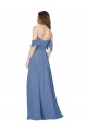 Magasins de Bleu Windsor Trapèze Épaule Dénudée Sans bretelle Mousseline Longue Robes demoiselle d'honneur