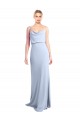 Magasins de Bleu ciel clair Fourreau Col Haut Crêpe Stretch Longue Formelles Robes demoiselle d'honneur / Robes de soirée / Robes de bal