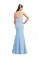 Magasins de Bleu ciel clair Sirène Bretelles spaghetti Col V Mousseline Longue Robes demoiselle d'honneur