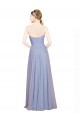 Magasins de Bleu ciel clair Trapèze Sans bretelle Tulle Longue Robes demoiselle d'honneur