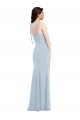 Magasins de Bleu ciel clair Trompette Sans bretelle Crêpe Stretch Longue Robes demoiselle d'honneur / Robes de bal