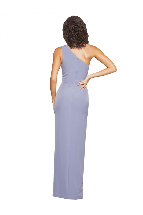 Magasins de Bleu fumée Fourreau Crêpe Stretch Longue Formelles Robes demoiselle d'honneur / Robes de soirée / Robes de bal