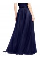 Magasins de Bleu marine 21 Trapèze Licou Col Haut Tulle Longue Robes demoiselle d'honneur