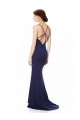 Magasins de Bleu marine Sirène Licou Col Haut Crêpe Stretch Longue Formelles Robes demoiselle d'honneur / Robes de soirée / Robes de bal