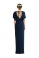 Magasins de Bleu marine foncé Fourreau Bateau Spandex Longue Robes demoiselle d'honneur / Robes de bal