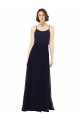 Magasins de Bleu marine foncé Fourreau Scoop Mousseline Longue Robes demoiselle d'honneur