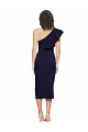 Magasins de Bleu marine foncé Fourreau midi Crêpe Stretch Courte Robes demoiselle d'honneur / Robes de soirée / Robes de cocktail