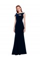 Magasins de Bleu marine foncé Sirène Épaule Dénudée Crêpe Stretch Longue Formelles Robes demoiselle d'honneur / Robes de soirée / Robes de bal
