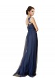 Magasins de Bleu marine foncé Trapèze Balayage train Tulle Longue Robes demoiselle d'honneur
