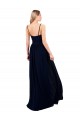 Magasins de Bleu marine foncé Trapèze Bretelles spaghetti Mousseline Longue Formelles Robes demoiselle d'honneur / Robes de soirée
