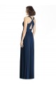 Magasins de Bleu marine foncé Trapèze Col V Mousseline Longue Robes demoiselle d'honneur