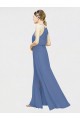 Magasins de Bleu marine foncé Trapèze Licou Mousseline Longue Robes demoiselle d'honneur